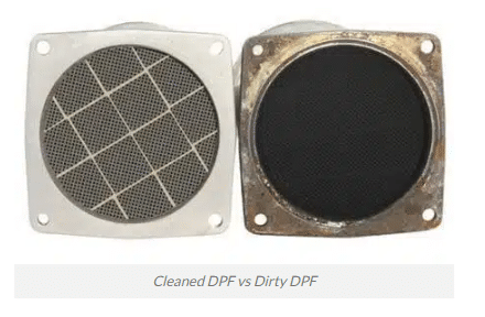 A clean and clogged DPF